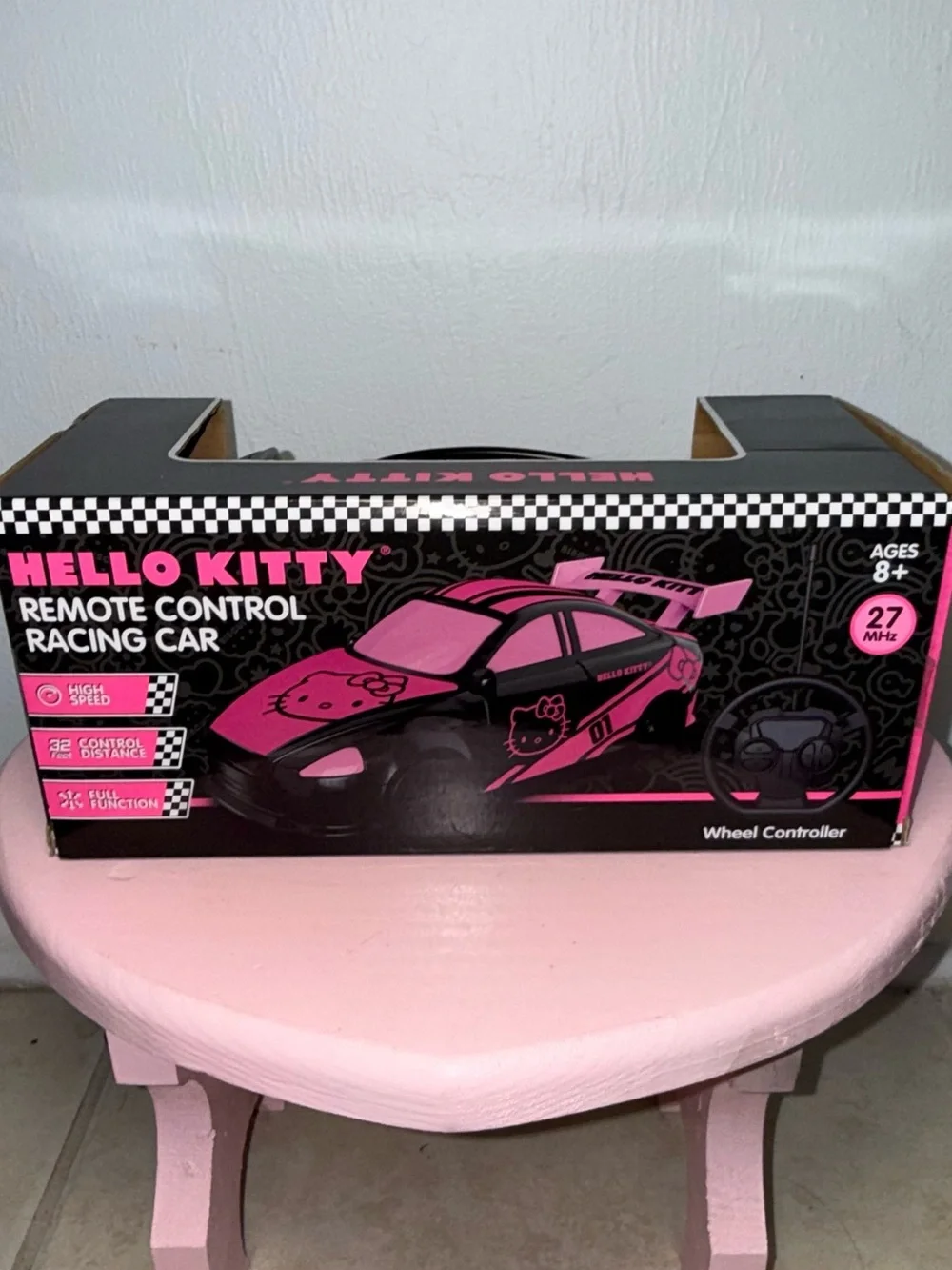 Hello Kitty Black and Pink Remote Control Race Car Toy